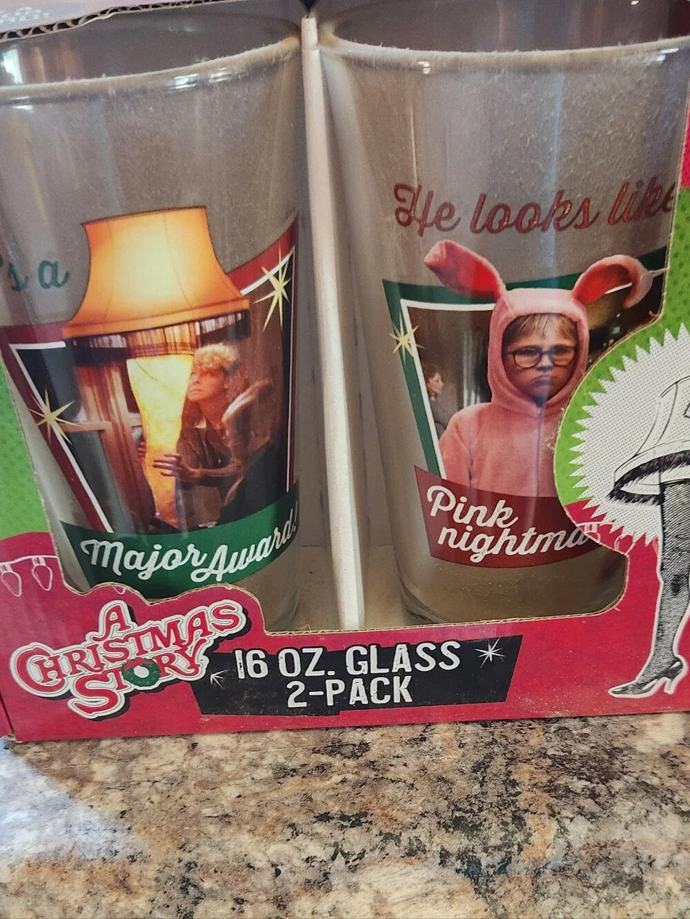A Christmas Story Pink Nightmarish 16 oz. Glass 2-Pack